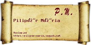 Pilipár Mária névjegykártya